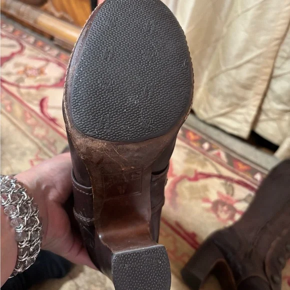 Rare Vintage Frye Dark Brown Knee high Boots - Picture 5 of 8